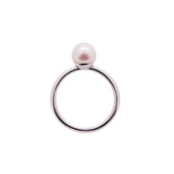Bague or blanc 18 carats et perles d'eau douce