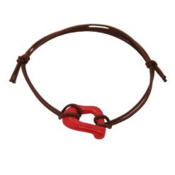Bracelet cordon et corail rouge