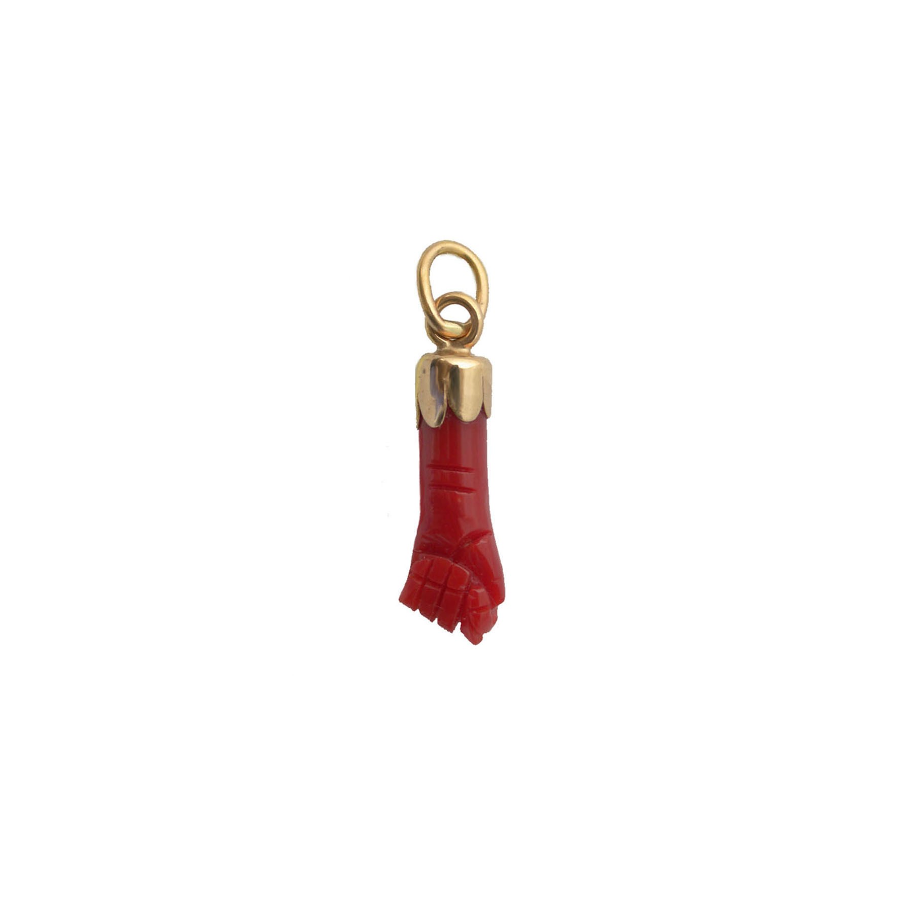 Pendentif main corail rouge méditerranée