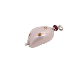 perle de nacre rubis et argent