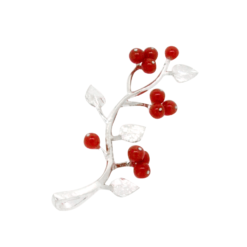 pendentif branche argent fruit rouge corail rouge méditerranée