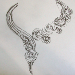 Dessin collier histoire de roses