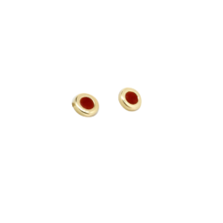 boucles d'oreilles cabochon rond corail rouge méditerranée