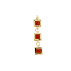 pendentif argent doré carré corail corse rouge méditerranée