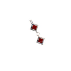 pendentif area argent carré corail rouge méditerranée corsica
