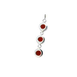 Pendentif argent morceaux corail rouge méditerranée