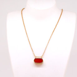 collier argent corail rouge