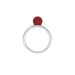 bague anneau argent perles corail méditerranée