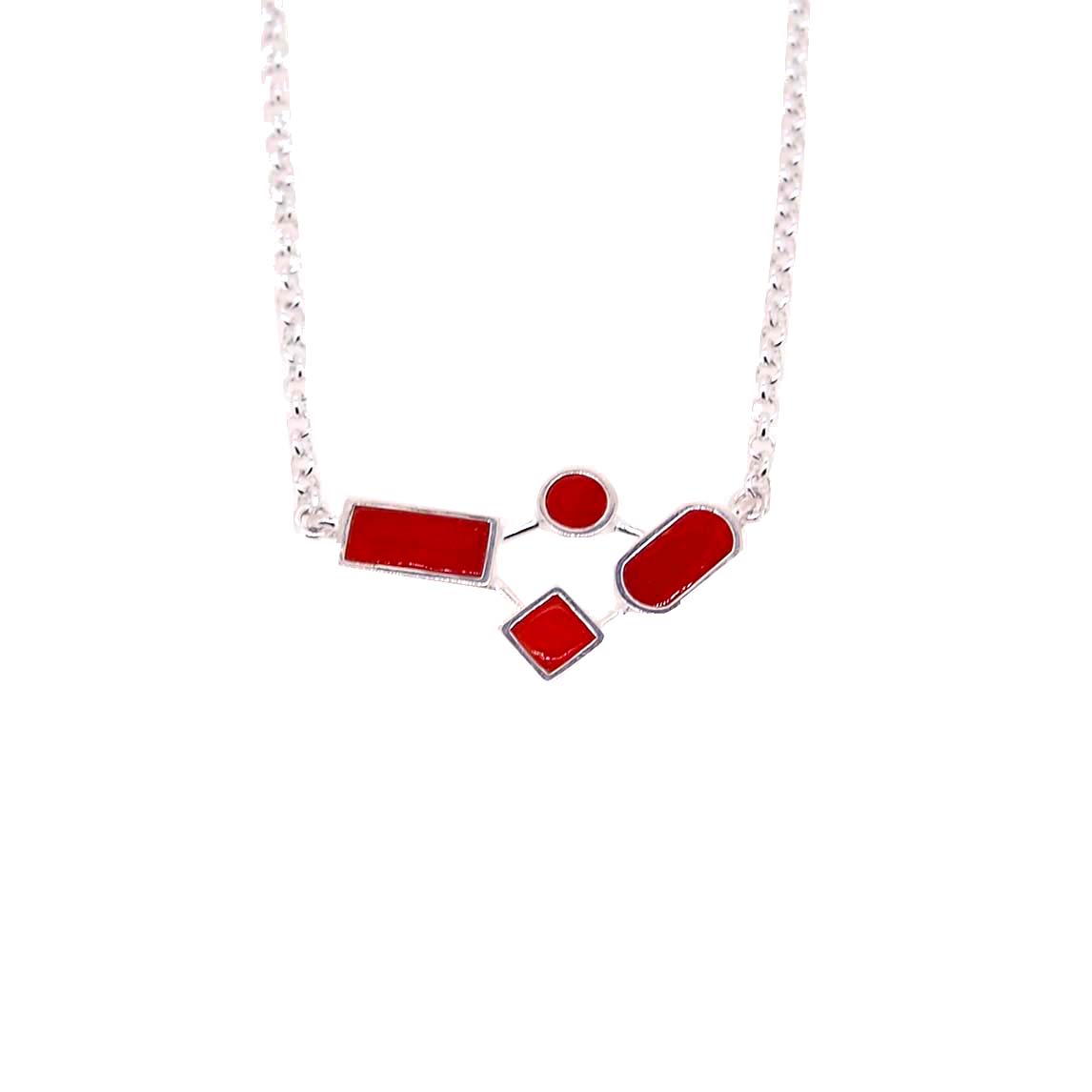 Collier Ras Du Cou Vintage En Corail Rouge Et Argent 925 - Bijou Naturel Français