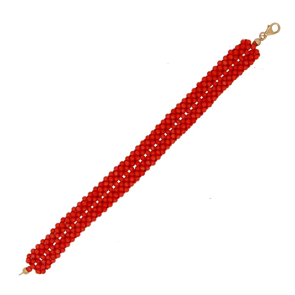 bracelet tissé perles corail rouge de méditerranée