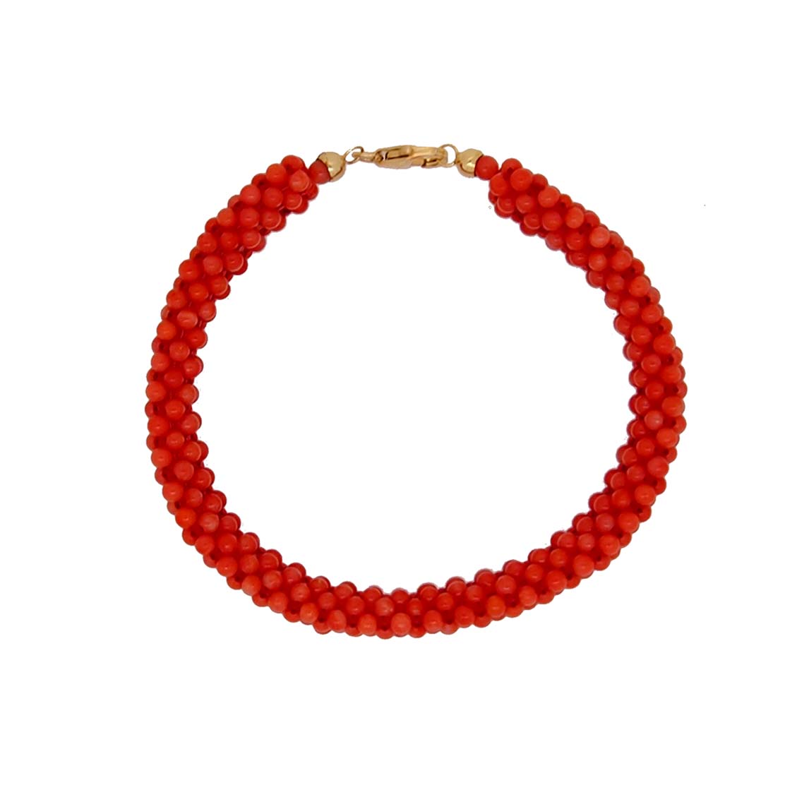 bracelet tissé perles corail rouge méditerranée