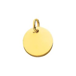 Plaque ronde or jaune 18k