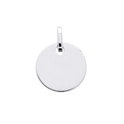 pendentif or blanc plaque ronde