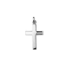 pendentif croix or blanc