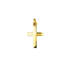 Pendentif croix bombée or jaune