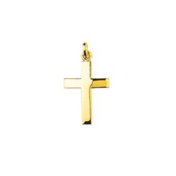 Pendentif croix bombée or jaune