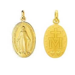 Médaille Vierge or jaune 18k.