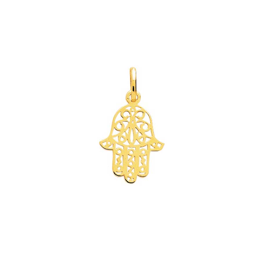 A03GG  Pendentif main de Fatma or jaune 750/18 ct avec diamants 0.45 ct  H/si