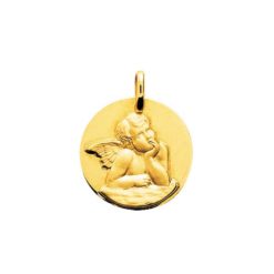 pendentif or jaune médaille ange raphael