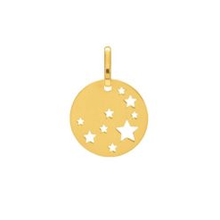 pendentif plaque ronde avec étoiles