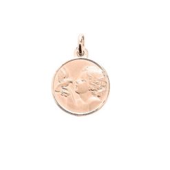 Médaille ange or rose 18k