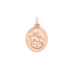 Médaille ovale or rose 18k