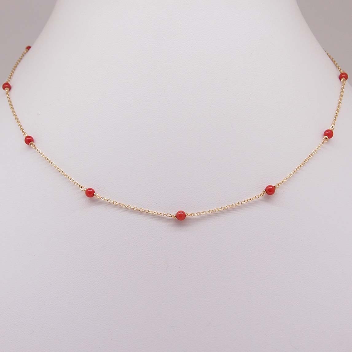 Lot De Perles De Corail Rouge Pour Collier - Environ 40cm Sans Fermoir - Neuf Sans Emballage