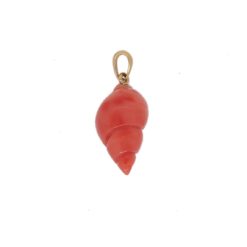 Pendentif coquillage en corail rose du Japon