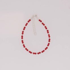 bracelet perles corail rouge de méditerranée boule et fermoir argent