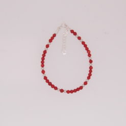 Bracelet perles corail rouge méditerranée boules et fermoir argent