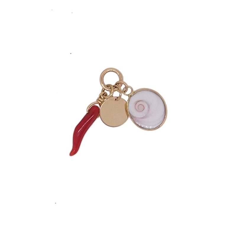 Pendentif Breloque Ancien En Corail Rouge - Alliage (occasion)
