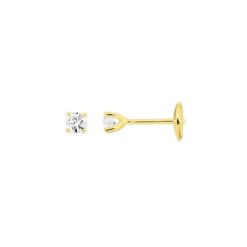 boucles d'oreilles or jaune 18k puce diamants