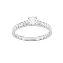 Solitaire diamants 0.43 carat or blanc 18k