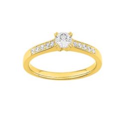 Solitaire diamants 0.43 carat or jaune 18k