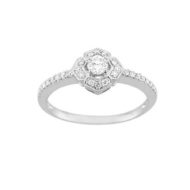 Bague solitaire or blanc 18k et diamants