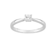 bague or blanc18k solitaire diamants 0.20 carat 4 griffes