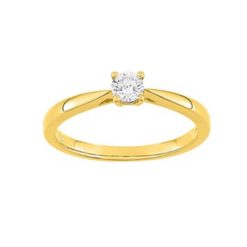 Solitaire 4 griffes 0.20 carat or jaune 18k