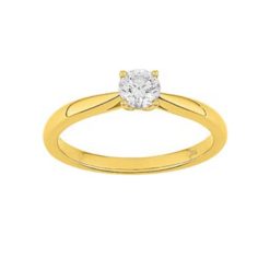 Solitaire 4 griffes 0.30 carat or jaune 18k