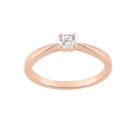 bague or rose 18k solitaire 4 griffes diamants 4 griffes