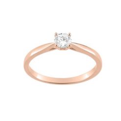 Solitaire 4 griffes 0.30 carat or rose 18k