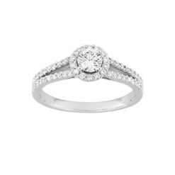 Solitaire diamants (0.60 carat) or blanc 18k