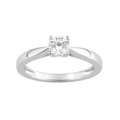 Solitaire diamants bague or blanc 18k