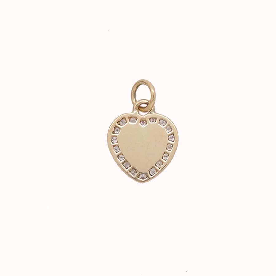 Pendentif or jaune 18k coeur corail rouge méditerranée et diamants