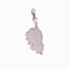 Pendentif or blanc 18k ile de corse satiné