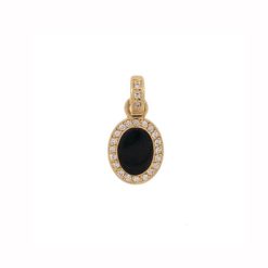 pendentif or jaune 18k diamants marbre noire