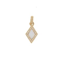 Pendentif or jaune 18k, diamants et nacre.