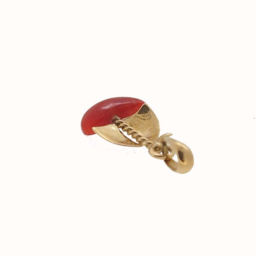 Pendentif Sarde En Or 18 Carats Avec Corbula Et Corail Rouge - Filigrane, Neuf