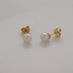 boucles d'oreilles or jaune 18 perles akoya