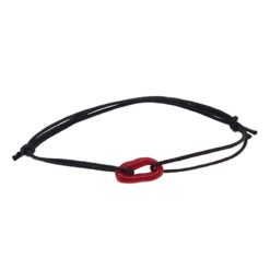 bracelet cordon coton ciré corail rouge de méditerranée