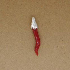 Pendentif corne corail méditerranée bélière flamme argent.